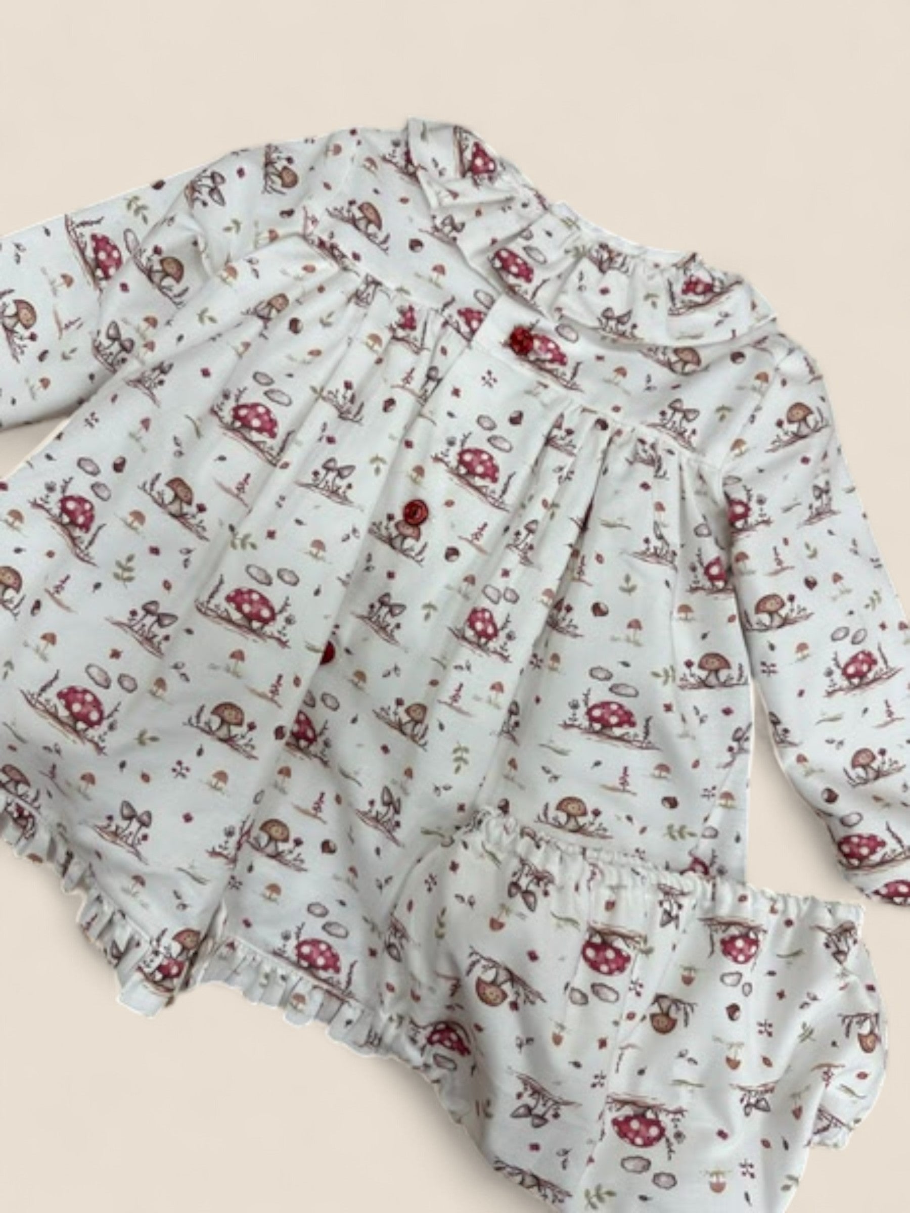Conjunto bebé bosque smock con braguita a juego Belén Costales