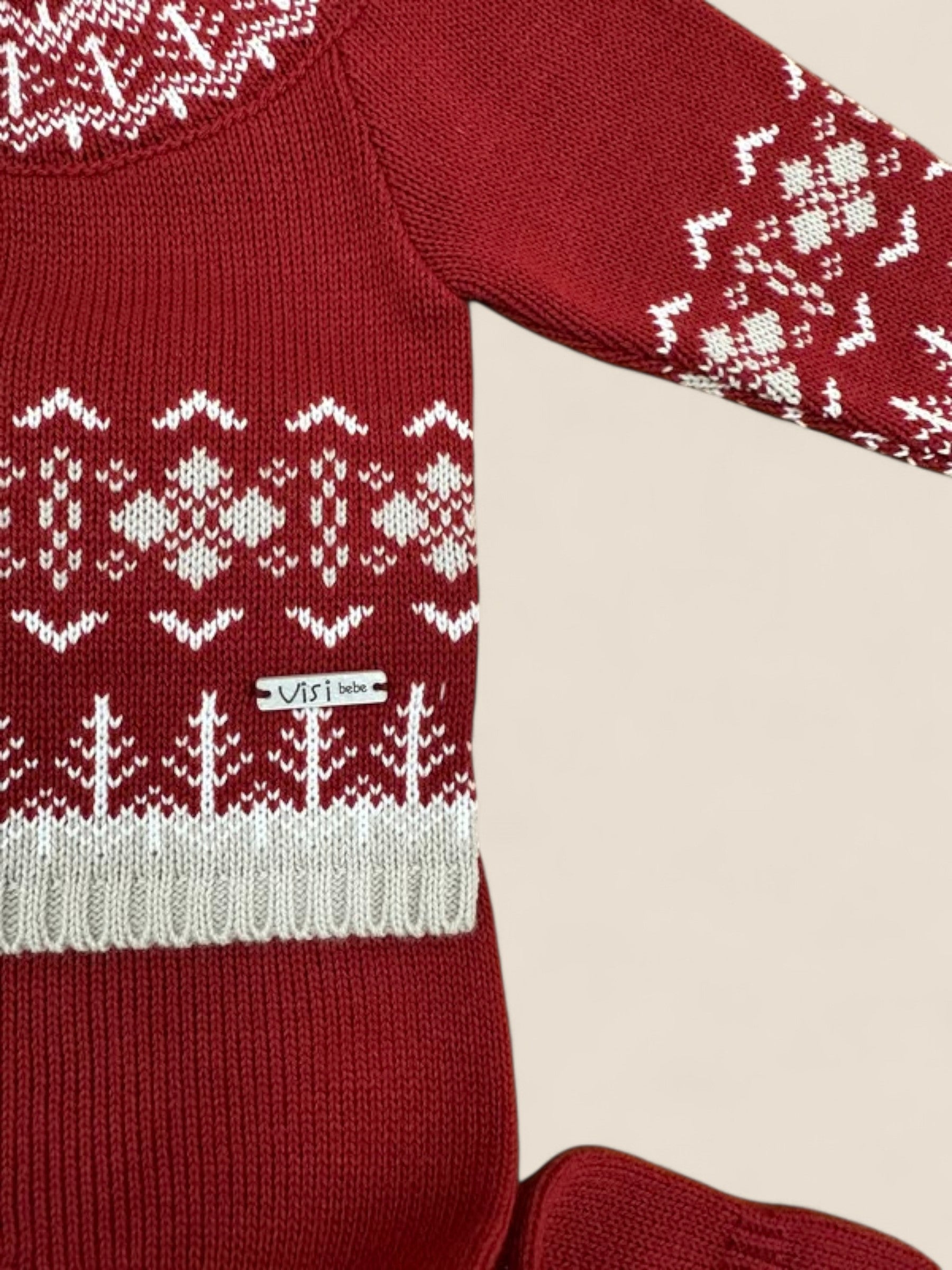 Conjunto navideño bebé rojo con gorro Visi