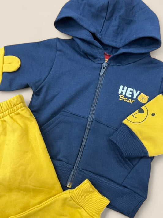 Conjunto sport niño Hey Bear azul marino y amarillo KYLY