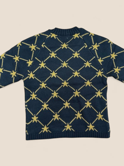 Jersey azul marino con estrellas mostaza Lolittos