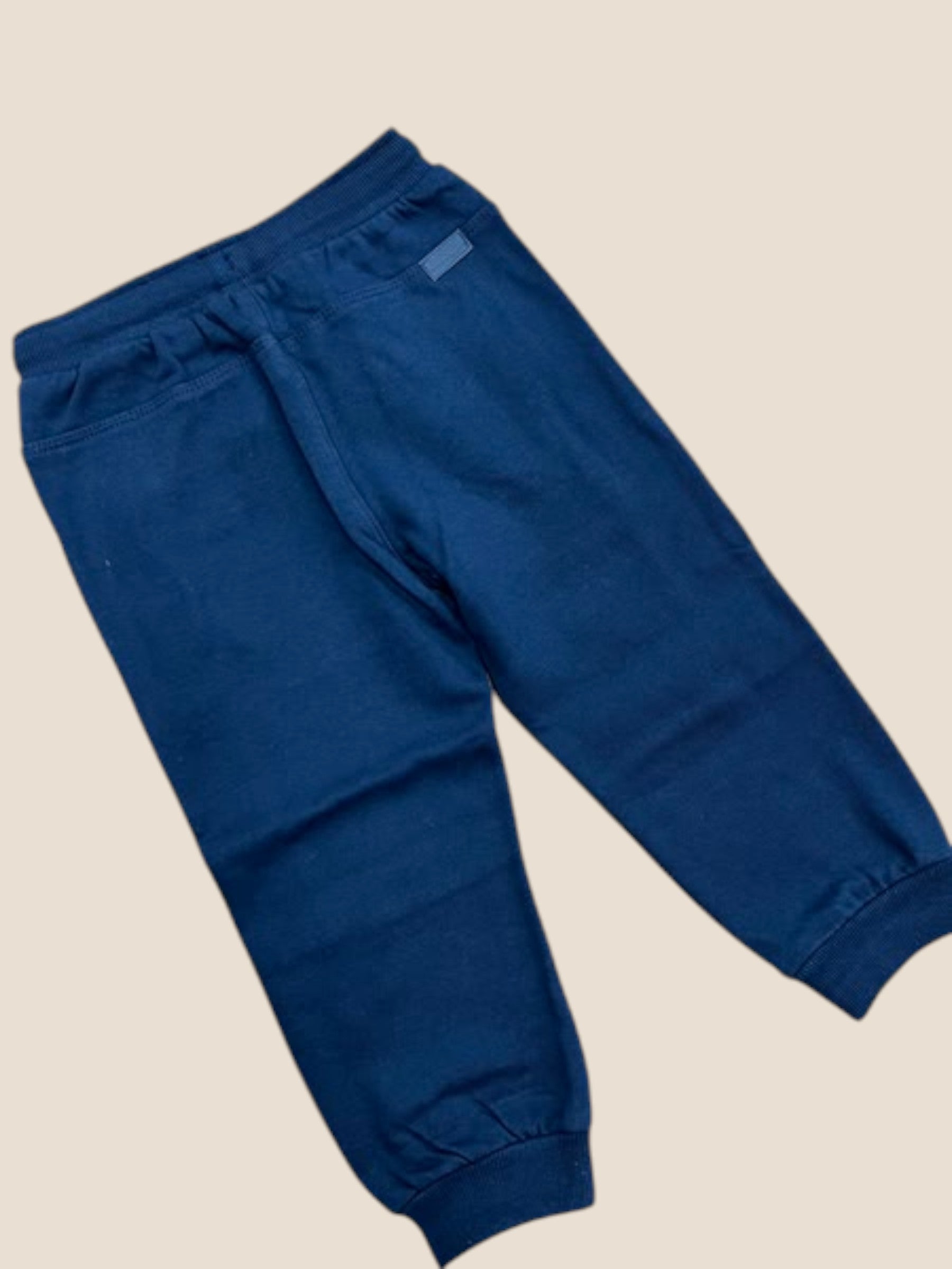 Pantalón jogger azul marino con cordón contraste y puños BOBOLI