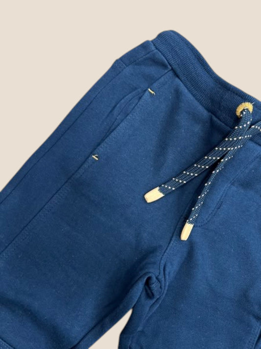 Pantalón jogger azul marino con cordón contraste y puños BOBOLI