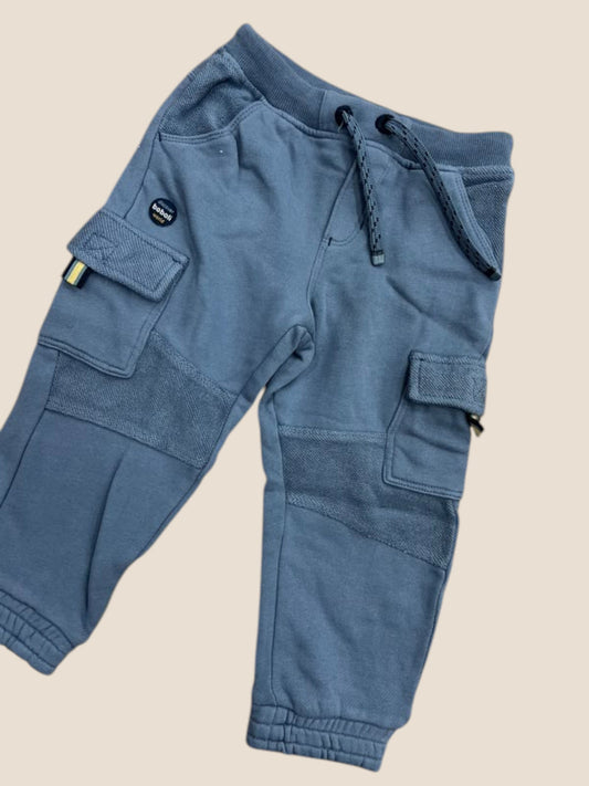 Pantalón jogger cargo azul acero con refuerzos y cordón BOBOLI