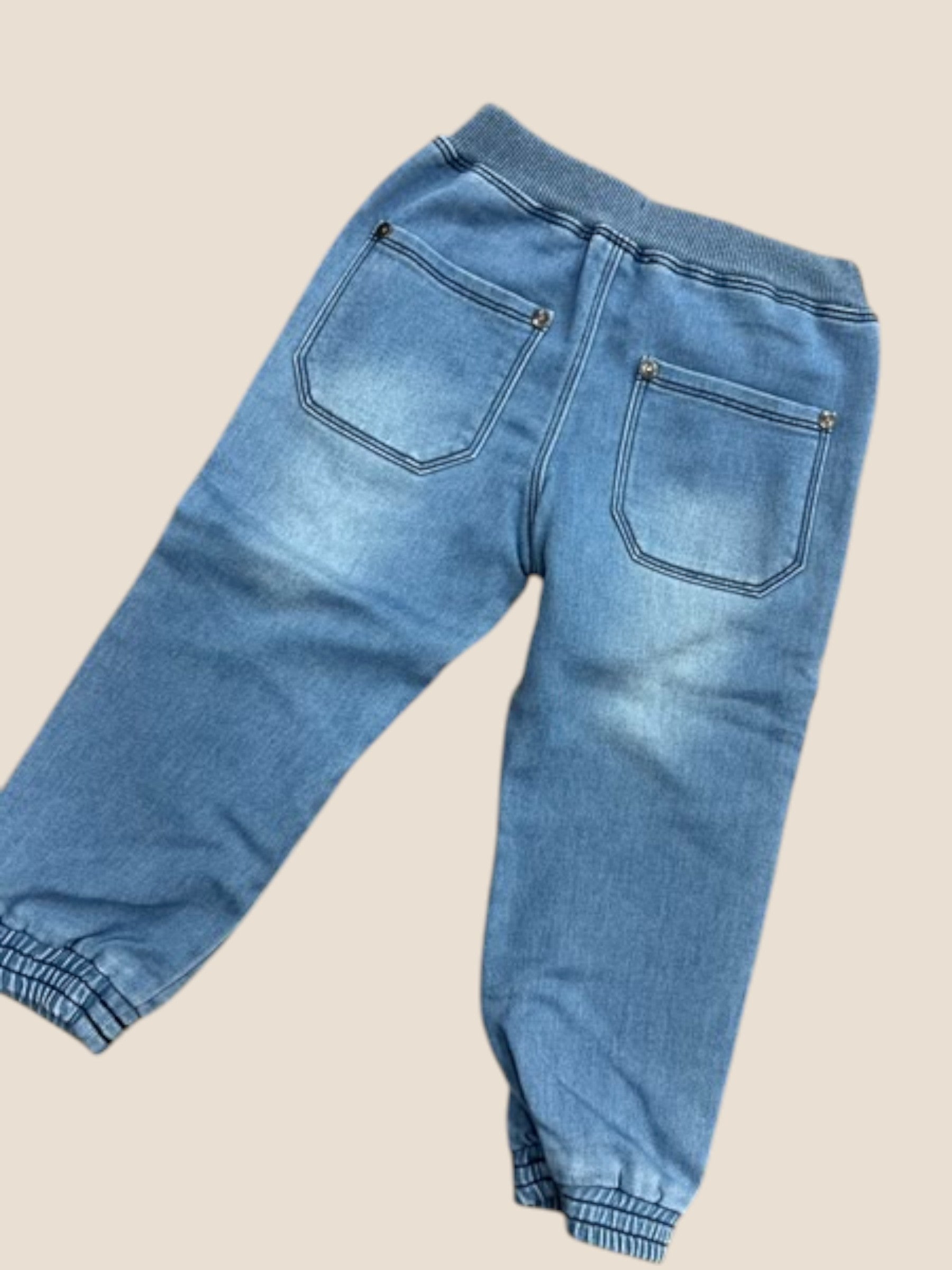 Pantalón jogger denim azul con cordón y puño | Boboli BOBOLI