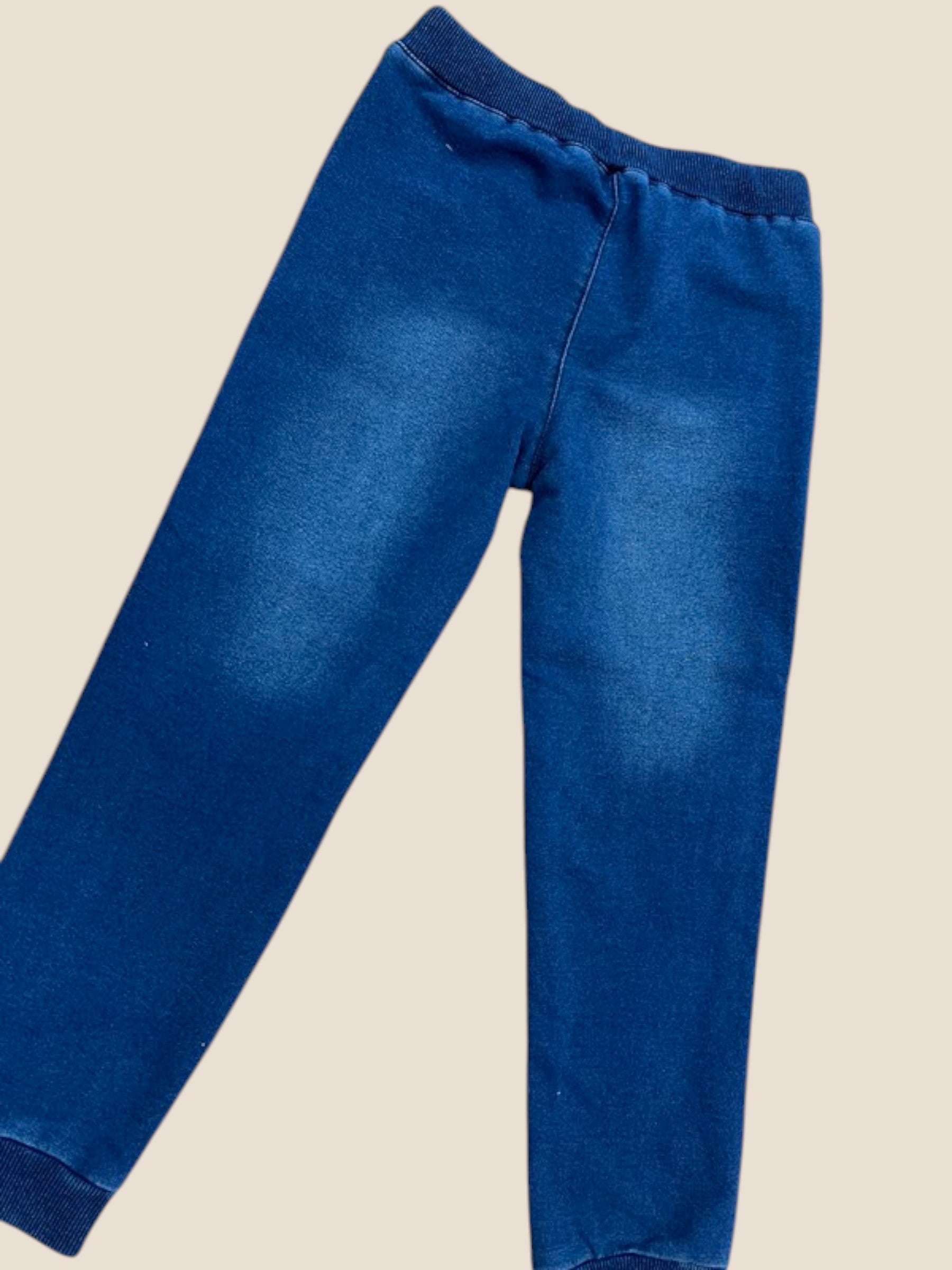 Pantalón jogger denim azul con cordón y puños BOBOLI