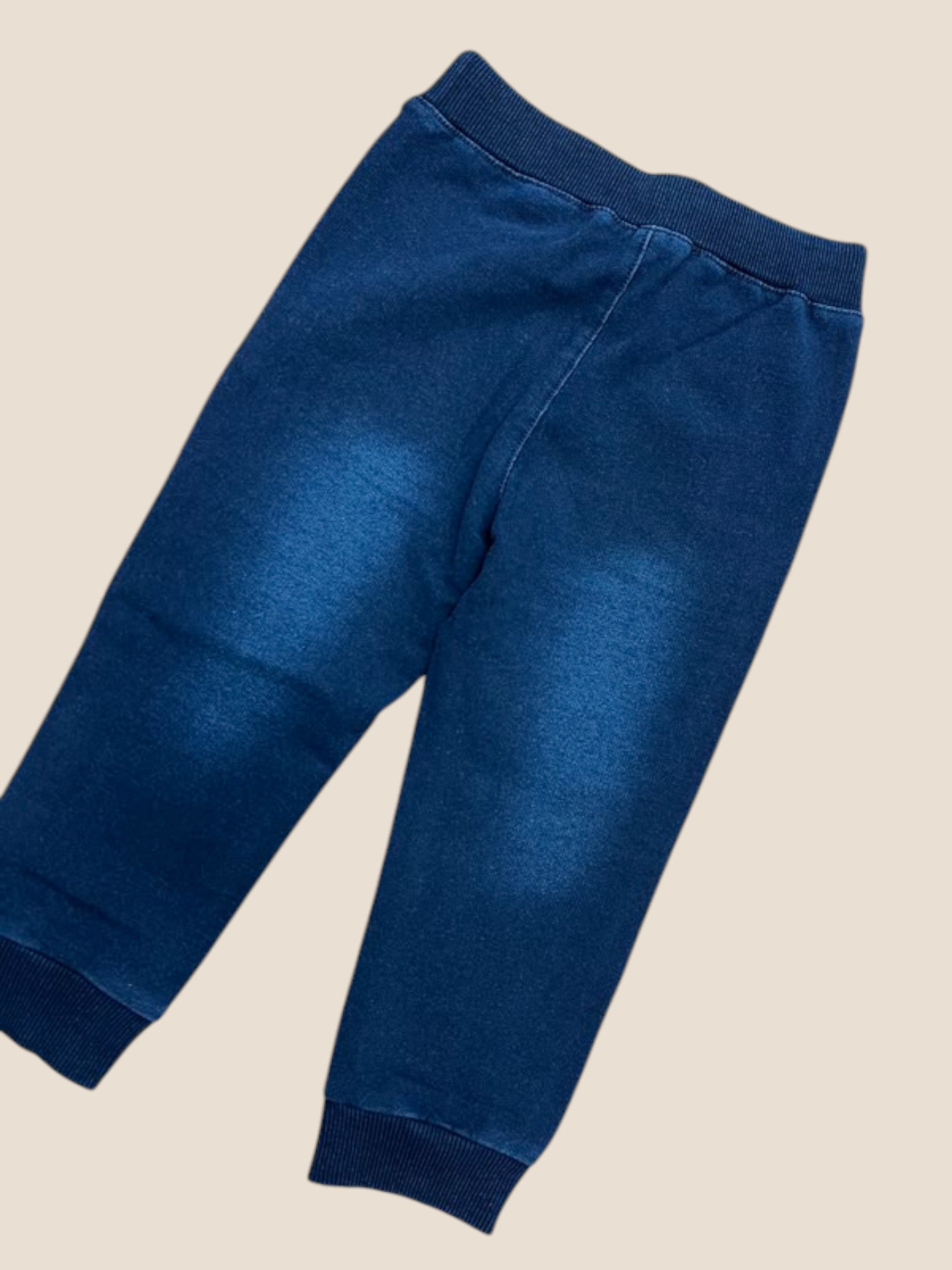 Pantalón jogger denim azul marino con cordón y puños BOBOLI