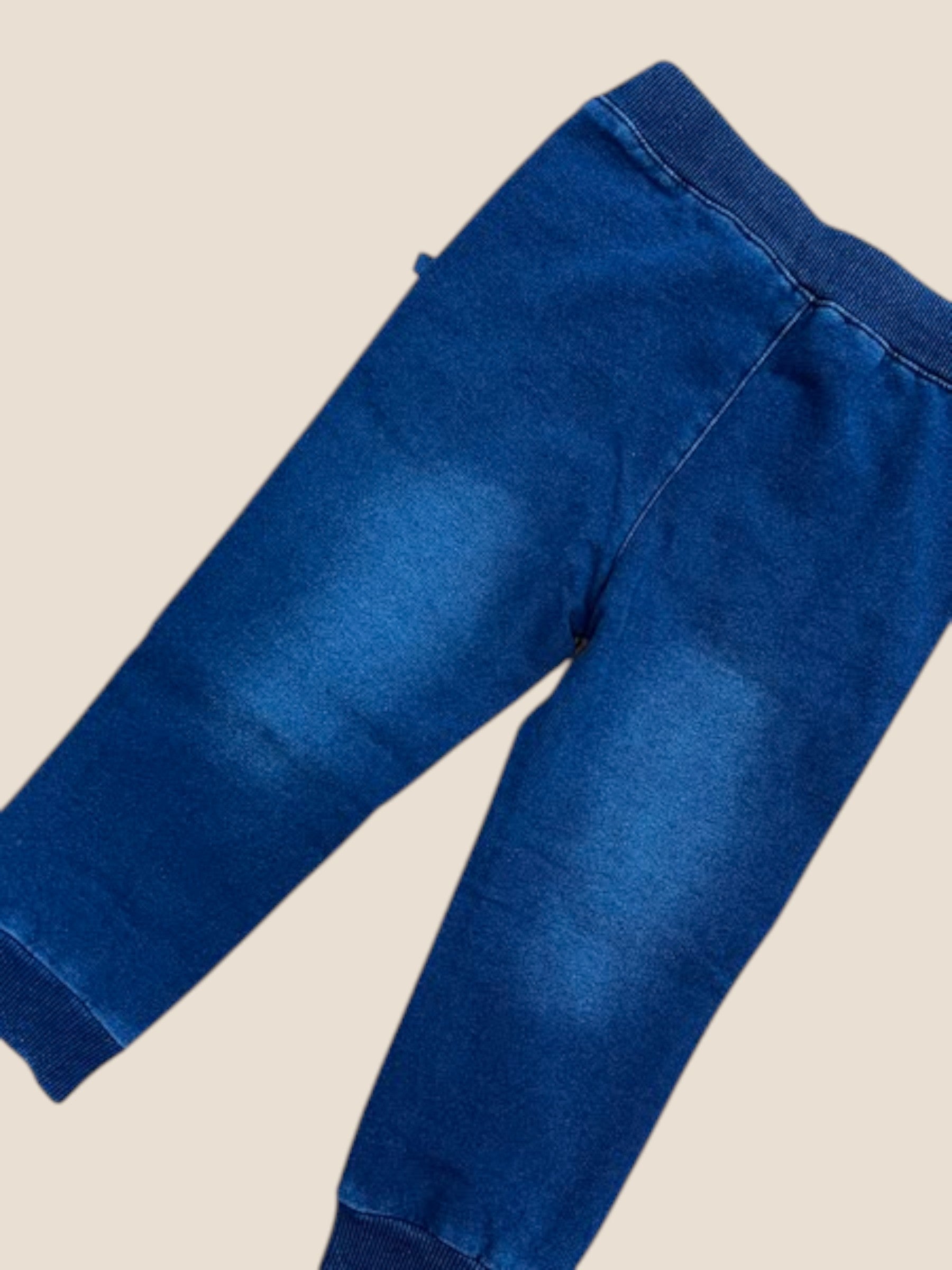 Pantalón jogger denim azul oscuro con cordón y puños | Boboli BOBOLI
