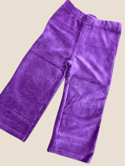 Pantalón de pana morado con cintura elástica y pierna recta BOBOLI