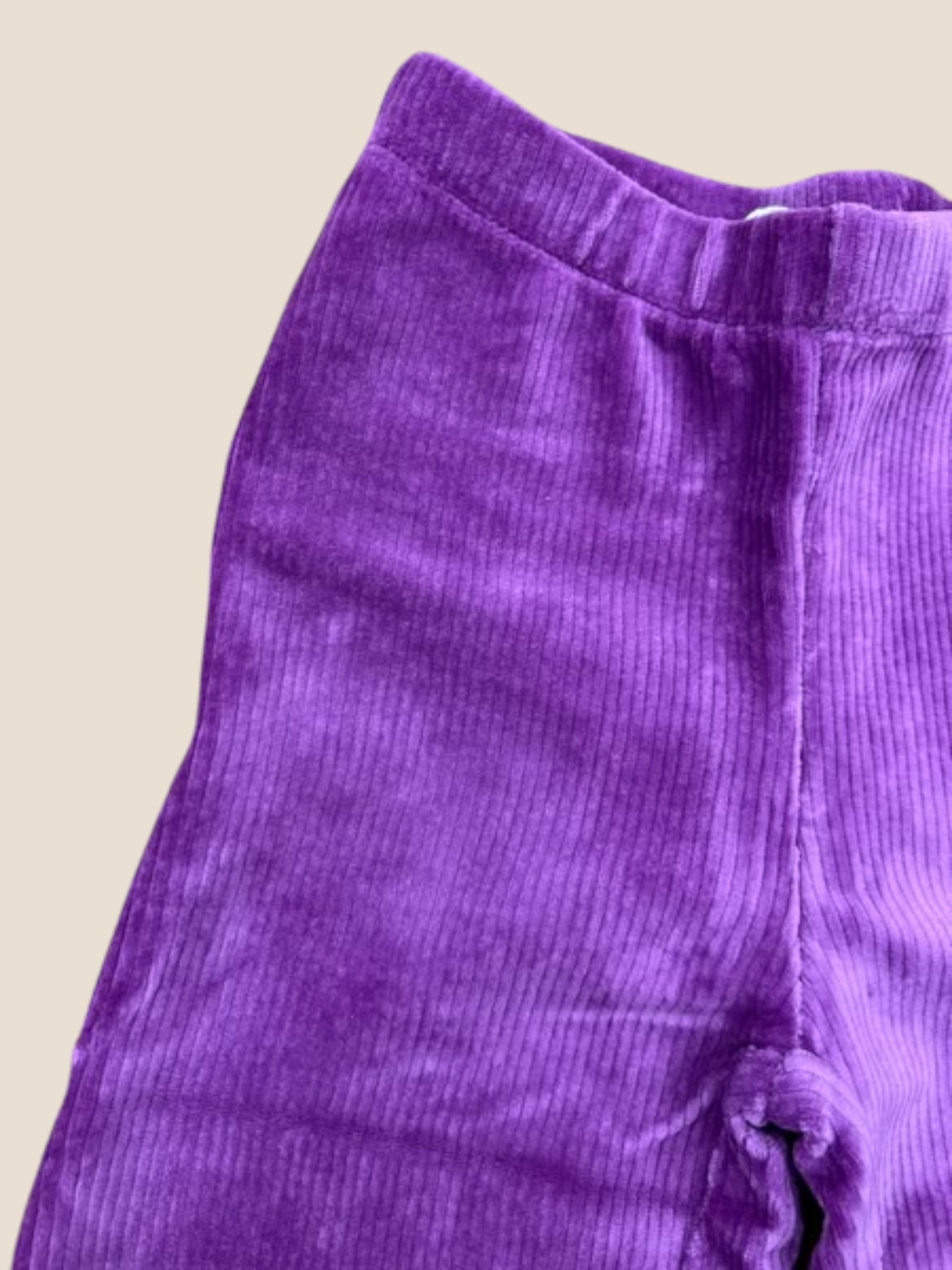 Pantalón de pana morado con cintura elástica y pierna recta BOBOLI