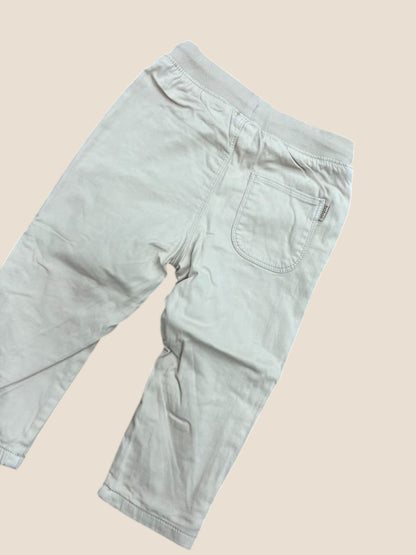Pantalón sarga beige claro con cintura elástica y cordón BOBOLI