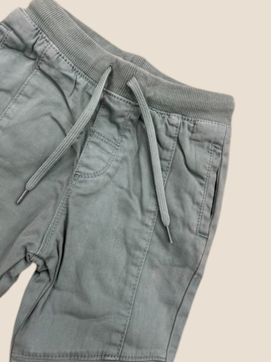 Pantalón sarga verde petróleo con cintura elástica y cordón | Boboli BOBOLI