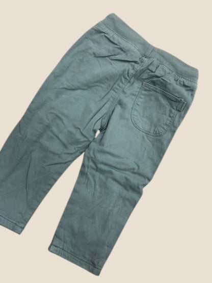 Pantalón sarga verde petróleo con cintura elástica y cordón | Boboli BOBOLI