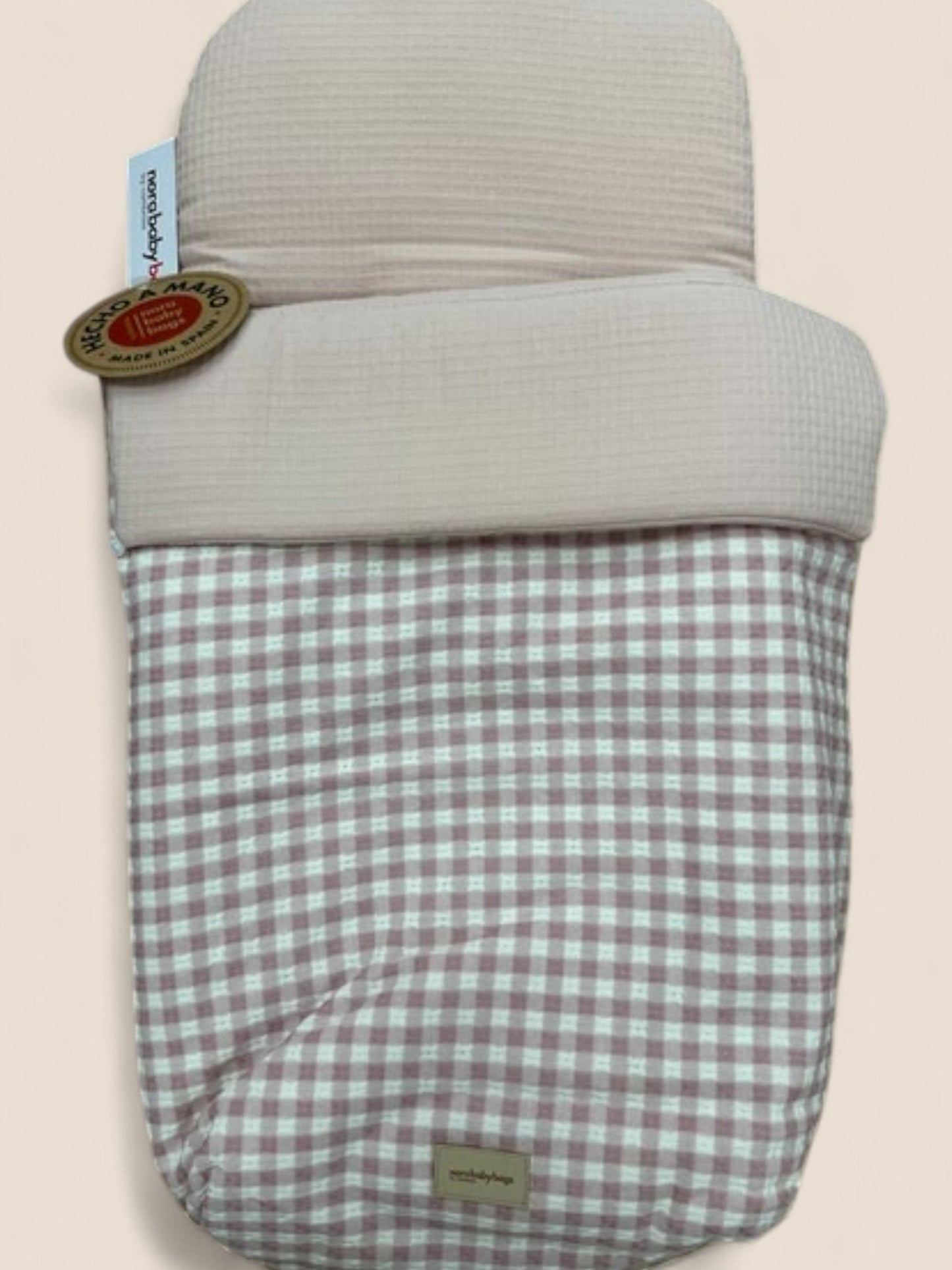 Saco capazo bebé vichy rosa nordic MOM babybag UZTURRE