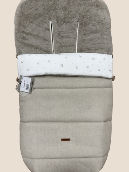 Saco para silla de paseo beige con interior de pelito UZTURRE
