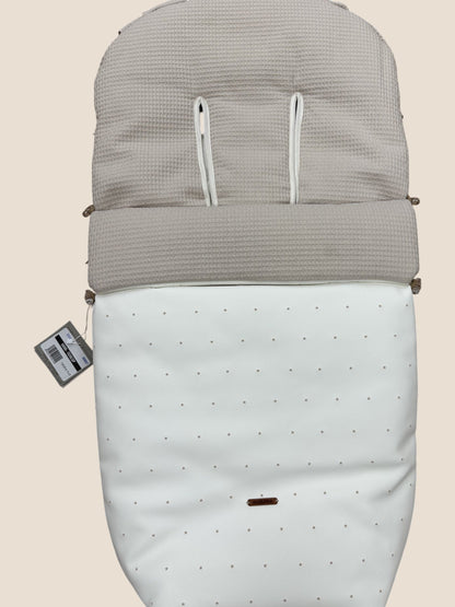 Saco para silla de paseo blanco con estrellas beige y tejido waffle UZTURRE