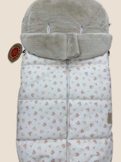 Saco silla universal floral beige con capucha de pelo Uzturre UZTURRE