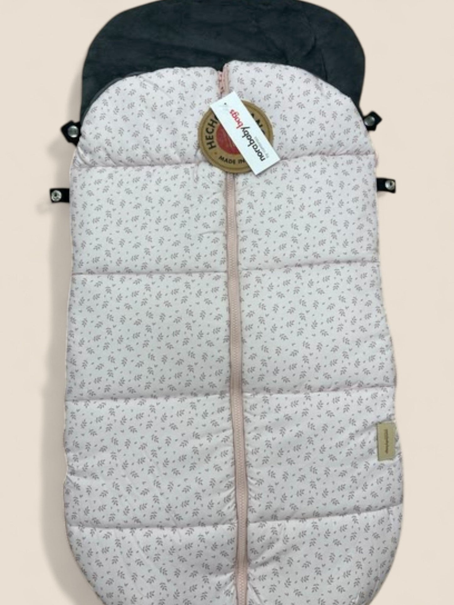 Saco silla universal floral rosa con capucha gris Uzturre UZTURRE