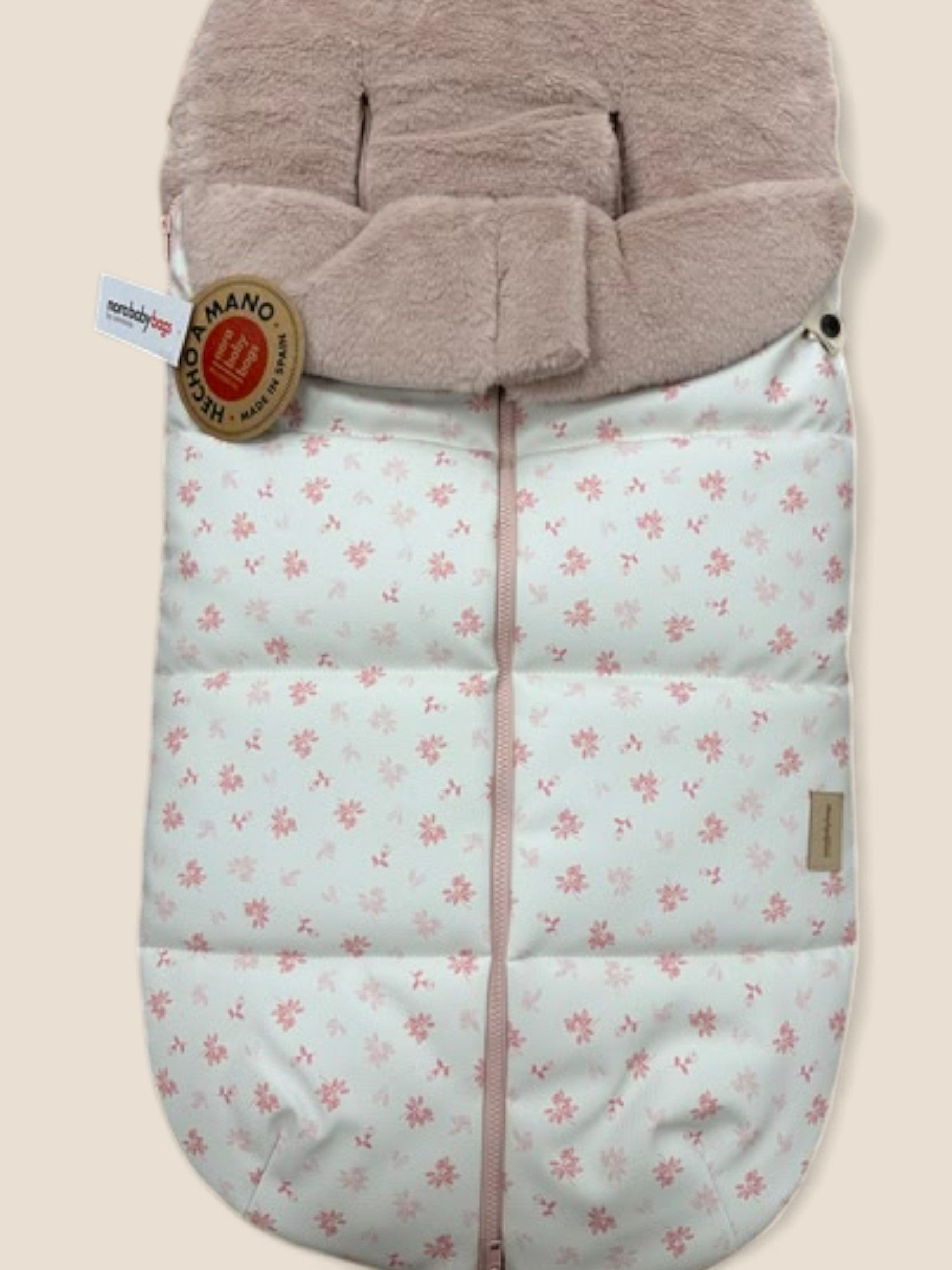 Saco silla universal floral rosa con capucha de pelo Uzturre UZTURRE