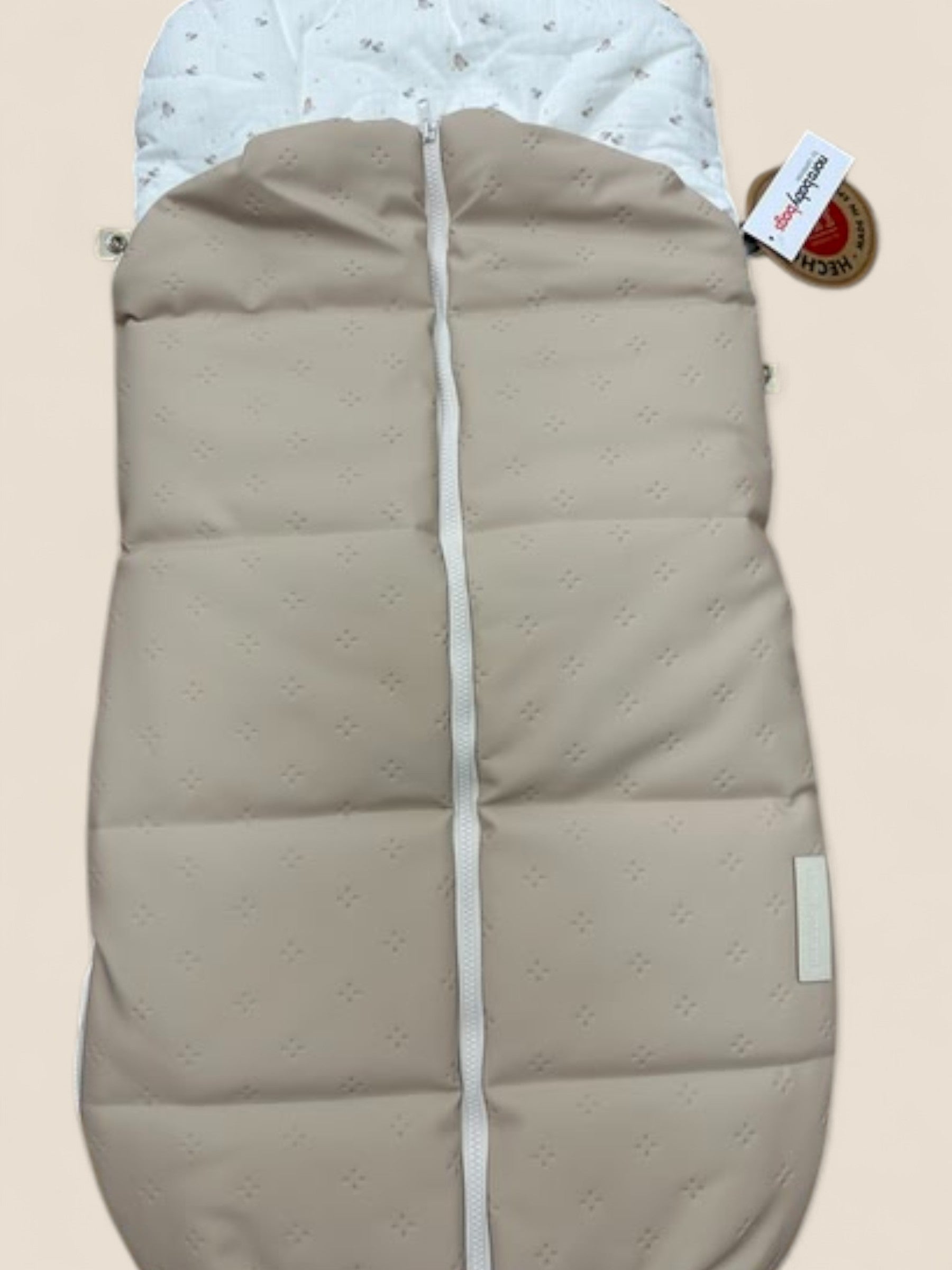 Saco silla universal polipiel beige troquelada interior floral Uzturre UZTURRE