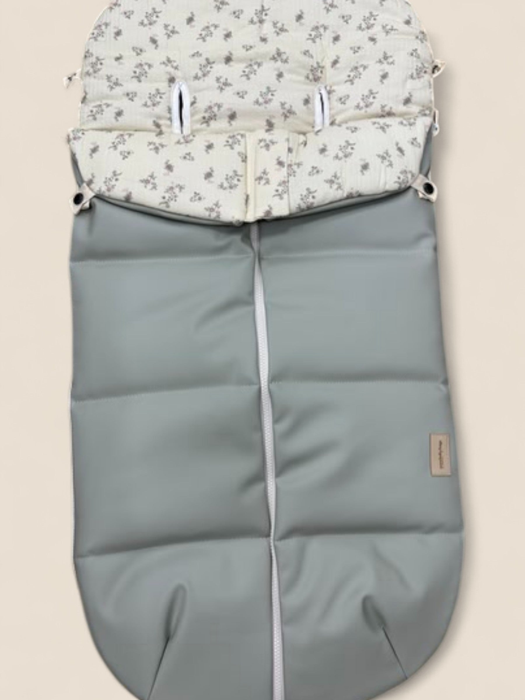 Saco silla universal polipiel gris con interior floral Uzturre UZTURRE